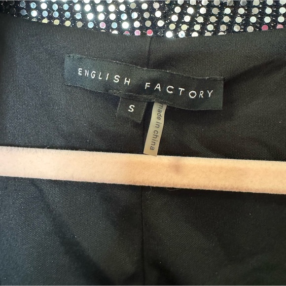 English Factory mirrorball silver sparkle romper with tie front - Picture 2 of 5